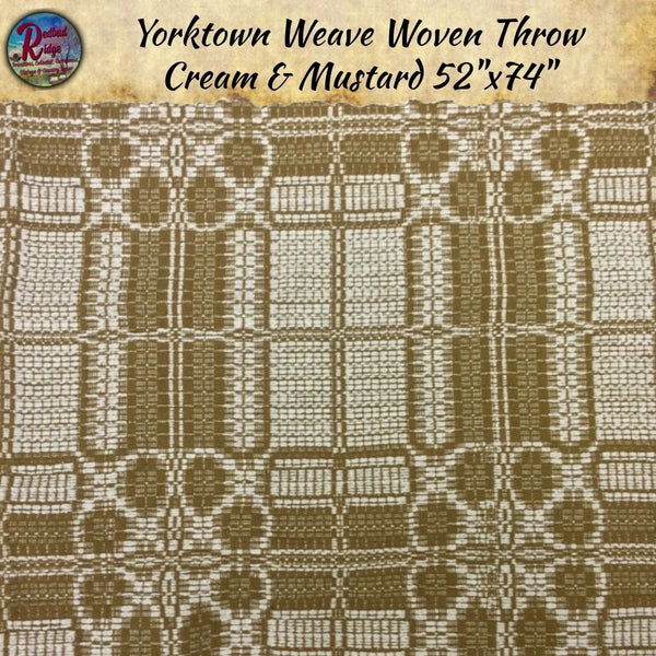 Yorktown Weave Cream & Mustard 52"x74" Woven Throw
