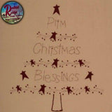 Prim Christmas Blessings with Stars Woven Throw 50"x60"