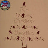 Prim Christmas Blessings with Stars Woven Throw 50"x60"