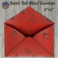 Rustic Distressed Metal Envelope Red or White