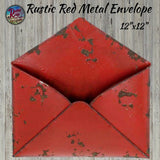 Rustic Distressed Metal Envelope Red or White