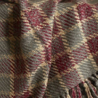 Devon Gray & Burgundy Plaid with Sand Accents Woven Throw Blanket 55"x70"