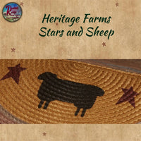 Heritage Farms Sheep Jute Rug Half or Oval w/ Durable & Non-slip Pad