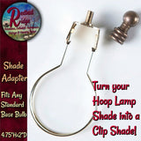 Clip Shade Adapter Enables you to use Harp Lamp Shades, Finial Included