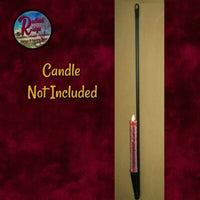 Loom Vintage Style Black Iron Wall Hanging Taper Candle Holder 23"