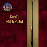 Loom Vintage Style Black Iron Wall Hanging Taper Candle Holder 23"