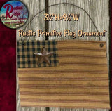 Flag Hanging Folk Art Primitive Rustic  3.5"x4.5"