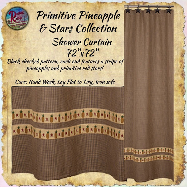 Primitive Pineapple Shower Curtain **50% Savings