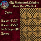 Shadowbrook Woven Black & Mustard Table Top Collection