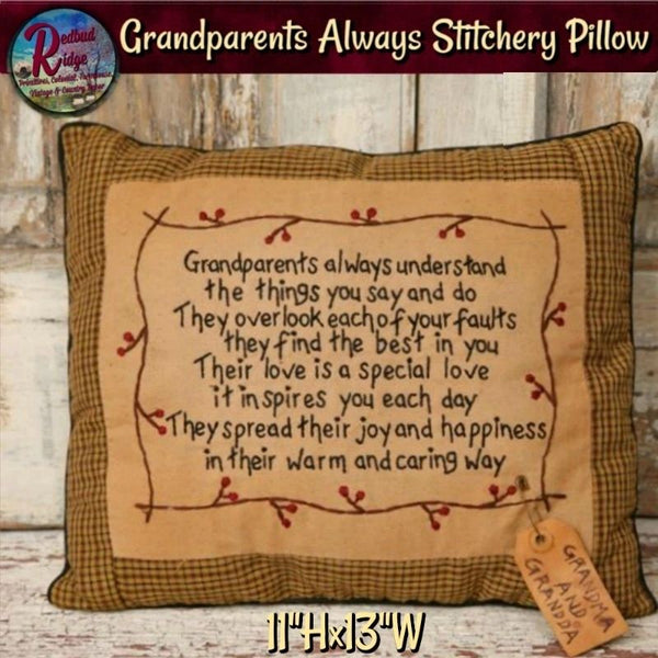 Grandparents Always Stitchery Pillow