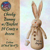 Folk Art Cheeky Bunny w/Basket 14 Cents a dozen