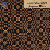 Lover's Knot Black Woven Jacquard Runner or Towels