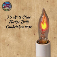 2/Set 3.5 Watt Clear Flicker Bulb