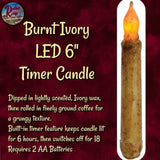 Candle Taper LED 6"Timer Assorted