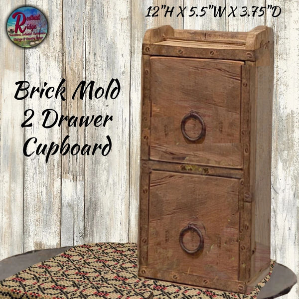 Brick Mold Rustic 2 Draw Cupboard