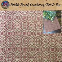 *Pebble Brook Cranberry/Red & Tan Woven Table Top Collection