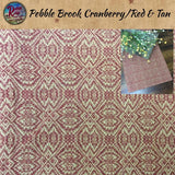 Pebble Brook Cranberry/Red & Tan Woven Table Top Collection