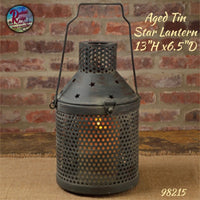 Vintage Aged Tin Star Lantern
