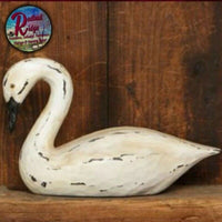 Primitive Distressed Country Ivory Swans Goose Pair Farmhouse Tabletop Decor