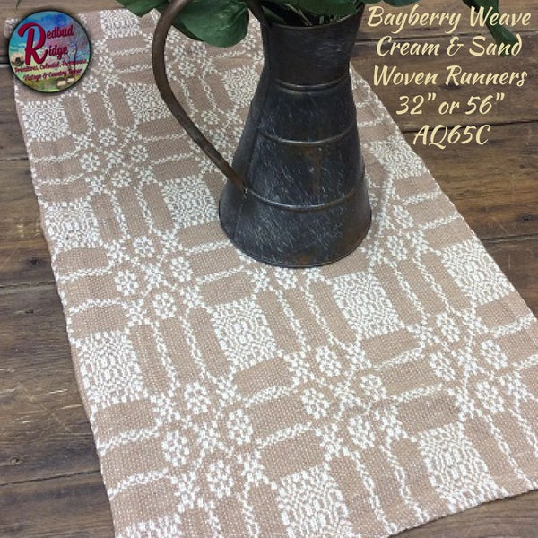 Bayberry Weave Cream & Sand 32" or 56" Woven Runner