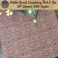 *Pebble Brook Cranberry/Red & Tan Woven Table Top Collection