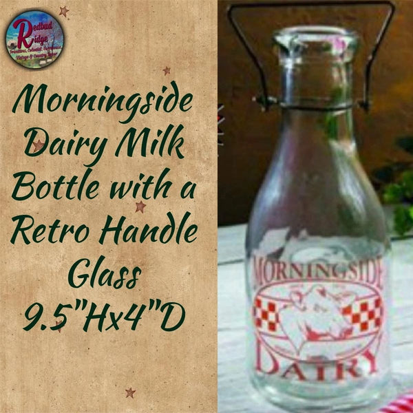 Retro Handle MORNINGSIDE DAIRY Milk Bottle with Handle