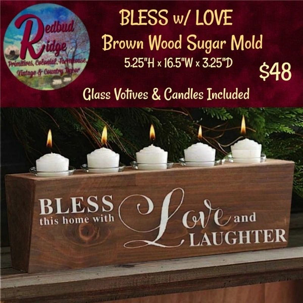 Bless this home with Love and Laughter 5 Hole 16.5" Sugar Mold