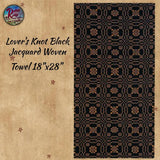 Lover's Knot Black Woven Jacquard Runner or Towels