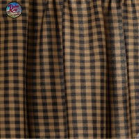 Black Check Scalloped Prairie Curtains 2 Panels  84x36x18