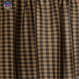 Black Check Scalloped Prairie Curtains  63x36x18