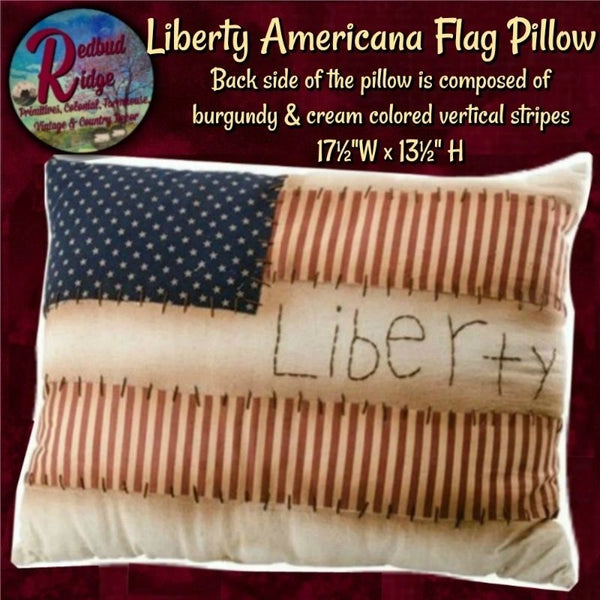 Americana Liberty Flag Pillow 13.5"x17.5"