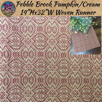 *Pebble Brook Deep Peach & Cream Woven Table Top Collection