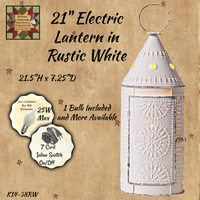 Lantern Electric Rustic White 21"H