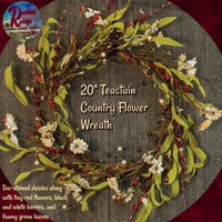 Tea-Stained  Multi Colored Daisy Flower, Pip Berry Collection