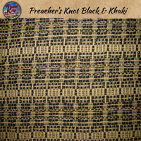 Preacher's Knot Black & Khaki Table Runners 32" or 56"