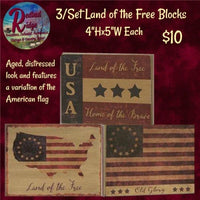 Land of the Free 3/Set Block Signs