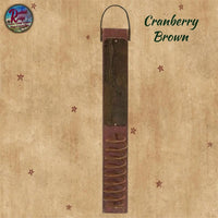 Rustic Wood Primitive Barn Sconce Candle Holder 15"H Cranberry Brown, Green, Black or Ivory Tan