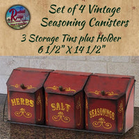 Vintage Style 4/Set Seasoning Tins *SALE