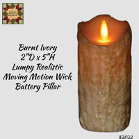Lumpy 2"D x 5"H Realistic Lumpy Moving Motion Flame Pillar Timer Candle