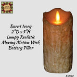 Lumpy 2"D x 5"H Realistic Lumpy Moving Motion Flame Pillar Timer Candle