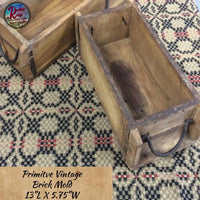 Rustic Brick Mold Large Tray with Handles 13"L