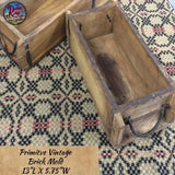 Rustic Brick Mold Large Tray with Handles 13"L