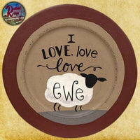 Set of 2 Black Face Sheep Wood Plates LOVE EWE & EWE/ME