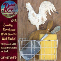 Modern Farmhouse White Rooster Wall Basket