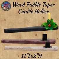 Wood Paddle Taper Candle Holder Color Choice