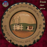 Thick & Thin Primitive Country Folk Art Sheep Wooden Plate CHOICE 9.5"
