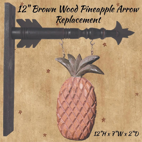 Hanging Pineapple Arrow Replacement Sign