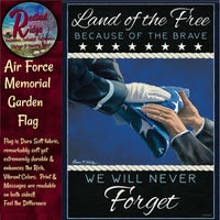 Military Memorial Garden Flags Army, Navy, Marines & Air Forces Never Forget