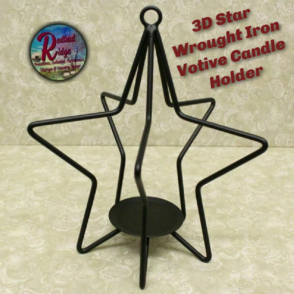 Star 3 Dimensional Votive Candle Holder