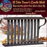 *Vintage Style Reproduction 10 Tube Candle Mold Smokey Black